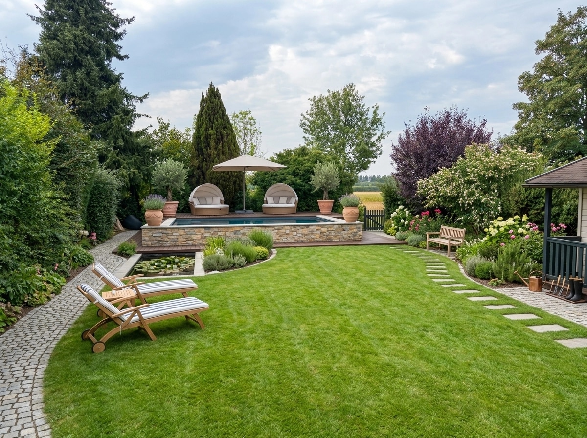 German Garden Yard design — yard photo by GenRoom AI