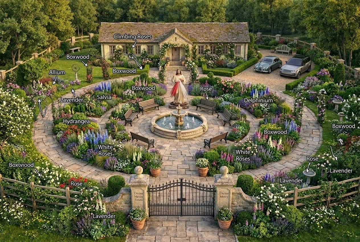 Landscape design in English Cottage Garden style — Yard by GenRoom AI