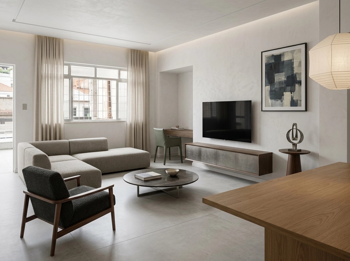 Minimalism Living Room design — interior photo by GenRoom AI