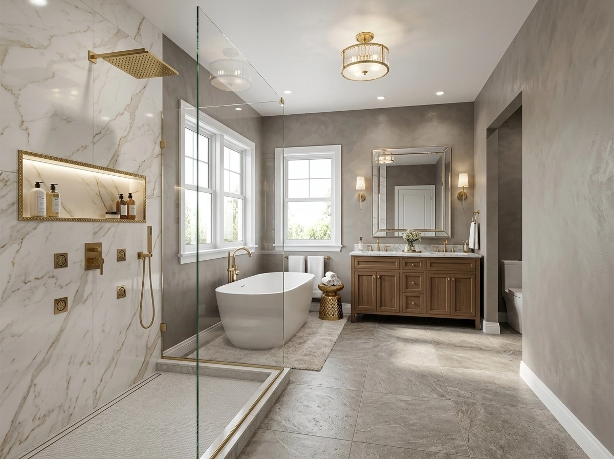 Interior design in Transitional style — Bathroom by GenRoom AI