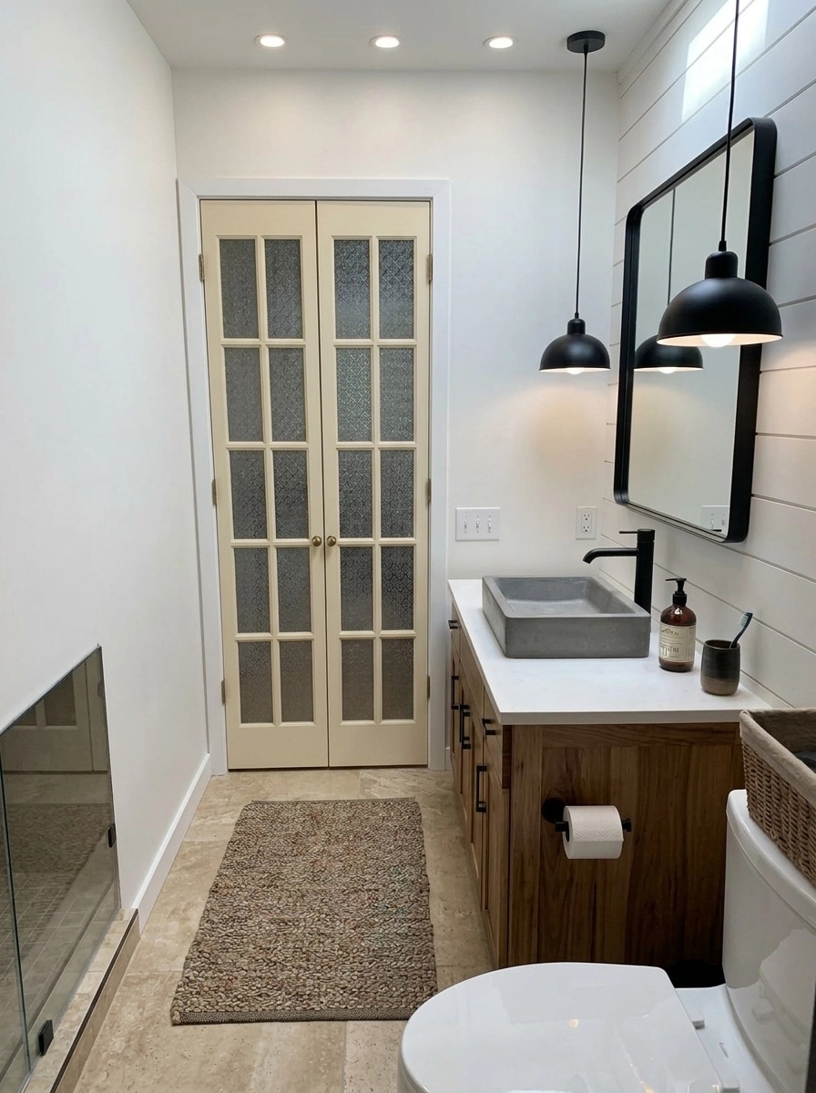 Bathroom interior in Loft / Industrial style — photo by GenRoom AI