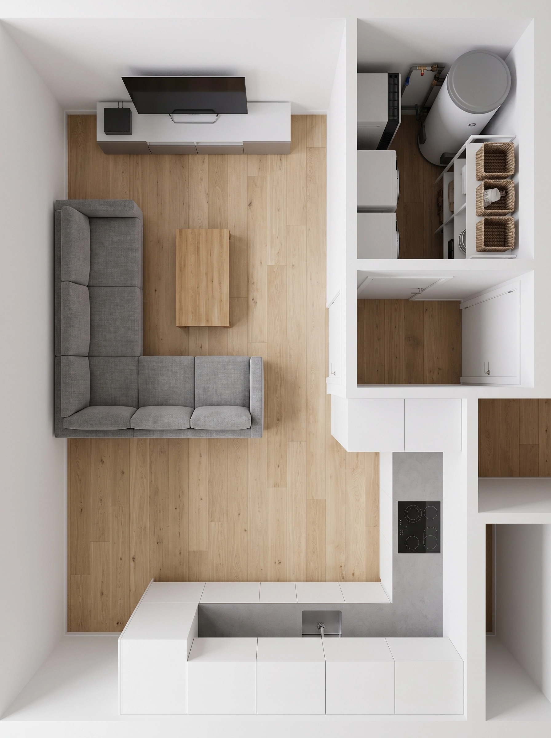 Minimalism Living Room design — interior photo by GenRoom AI