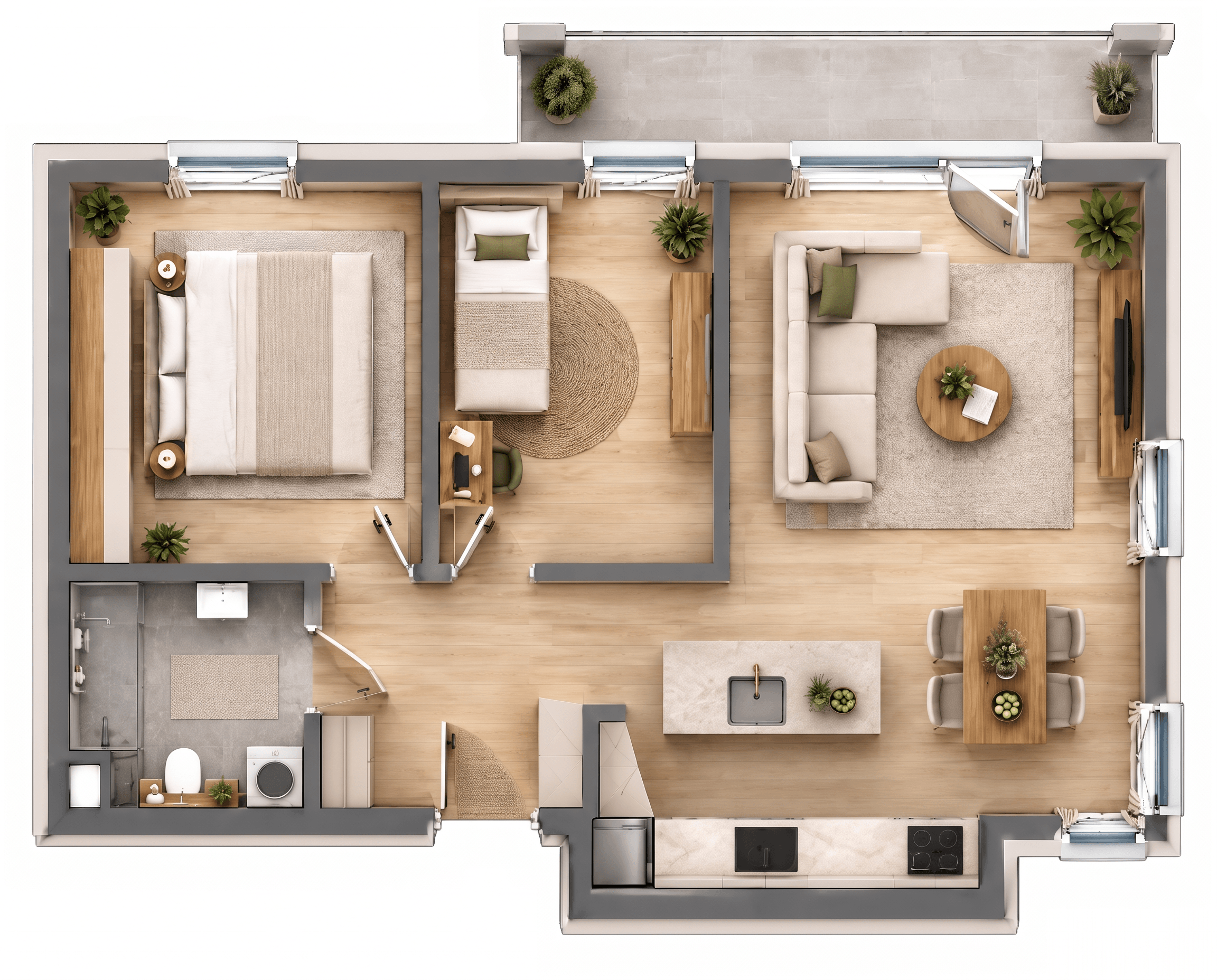 Contemporary Living Room design — interior photo by GenRoom AI