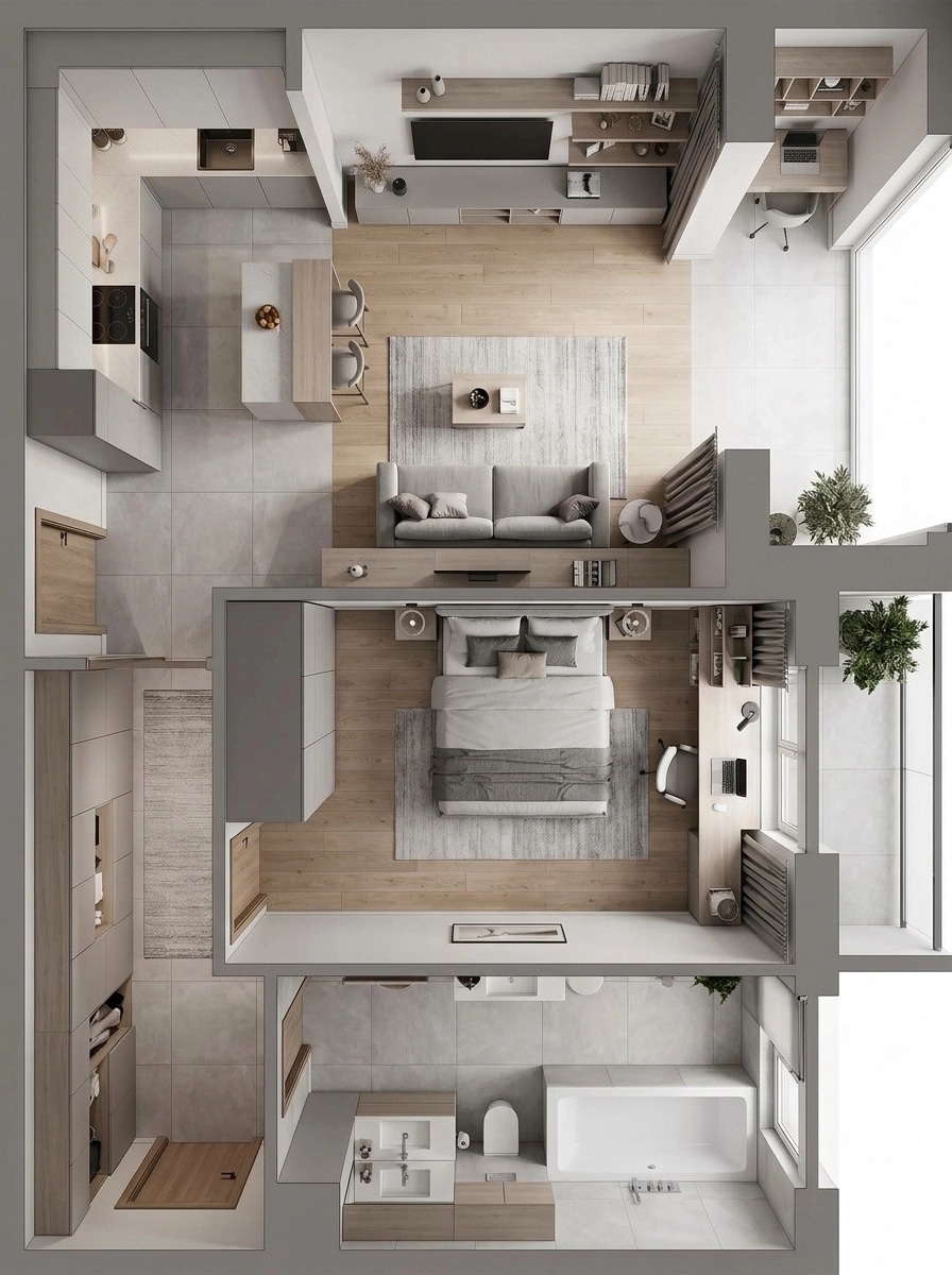 Interior design in Contemporary style — Living Room by GenRoom AI