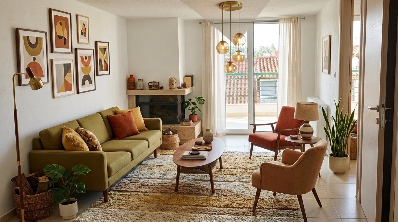 Interior design in Mid-Century Modern style — Living Room by GenRoom AI