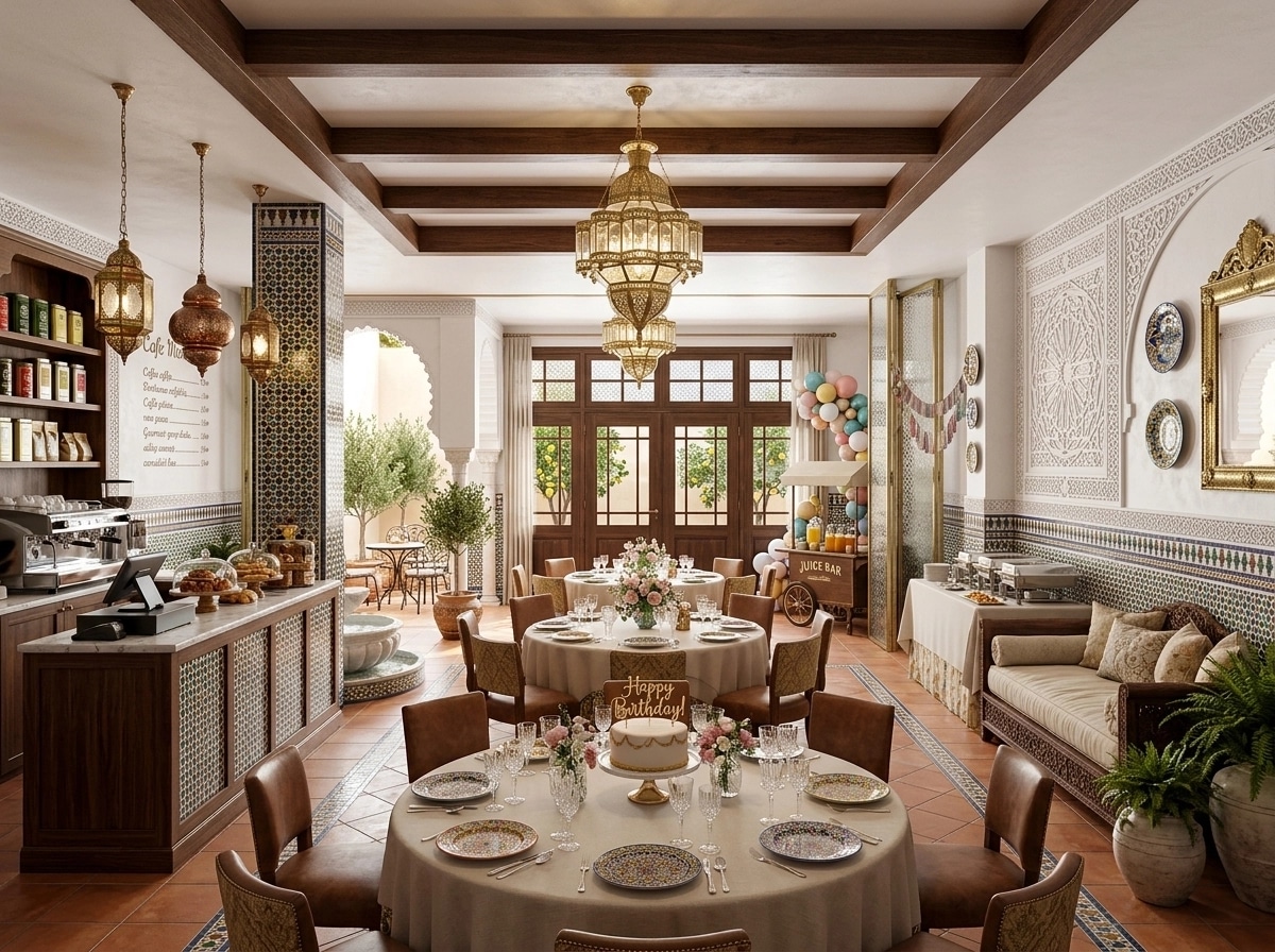 Interior design in Andalusian style — cafe by GenRoom AI