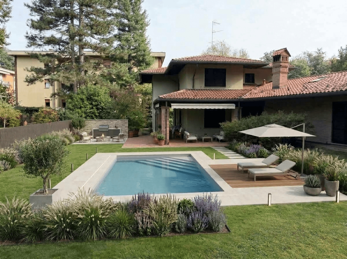 Design paysager en style Contemporary Yard — Jardin par GenRoom AI