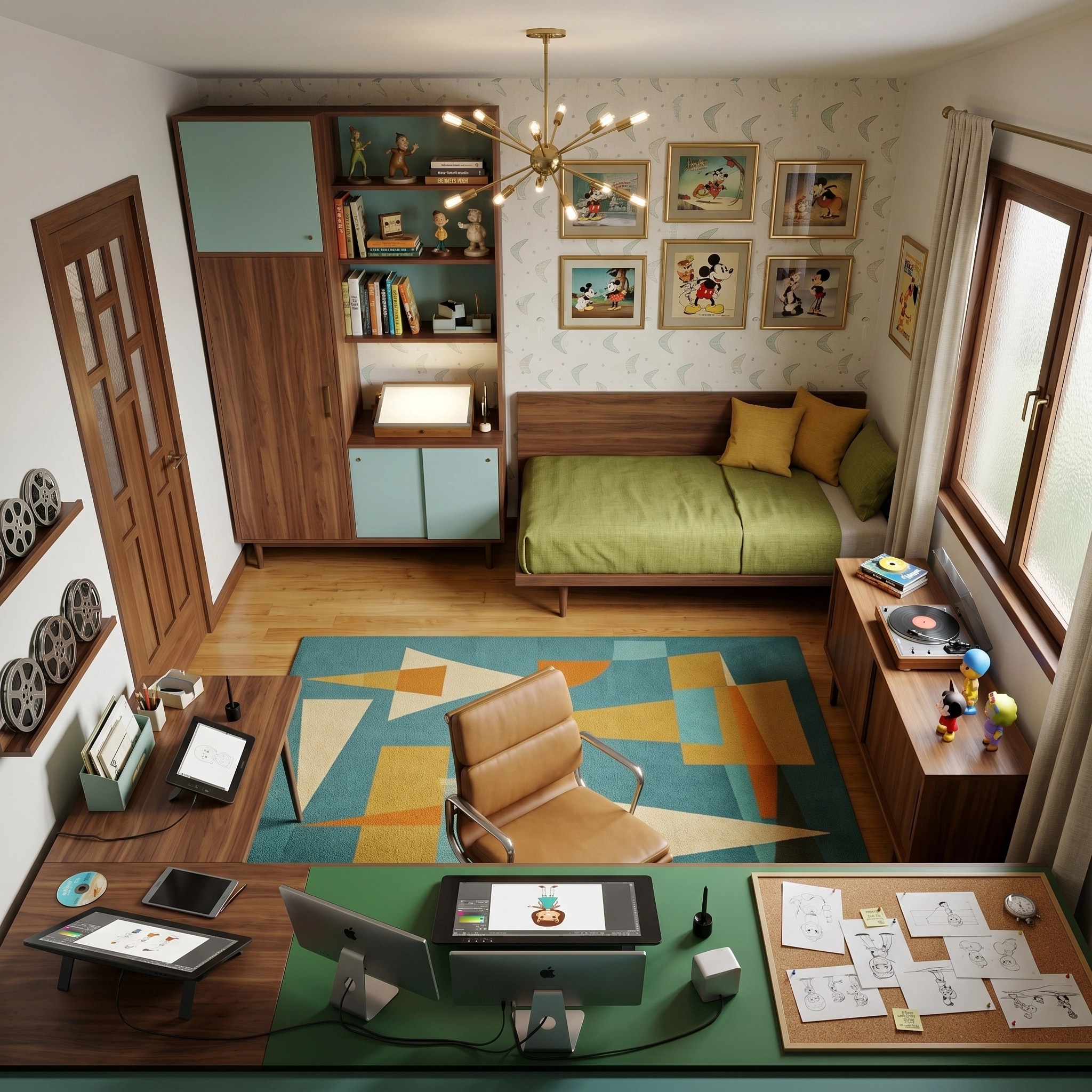 Mid-Century Modern Quarto design — interior photo by GenRoom AI