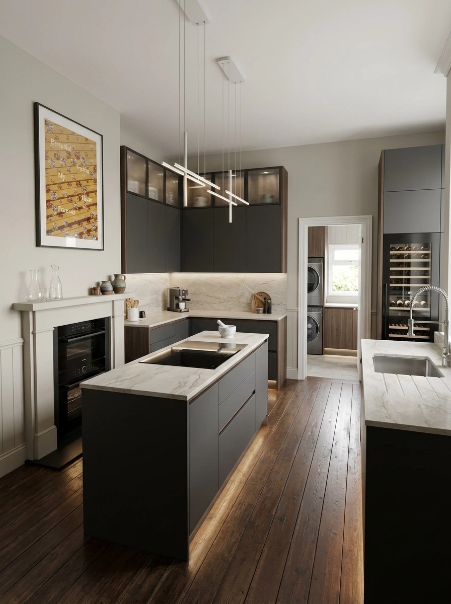 Design d'interni in stile Contemporary — Cucina di GenRoom AI