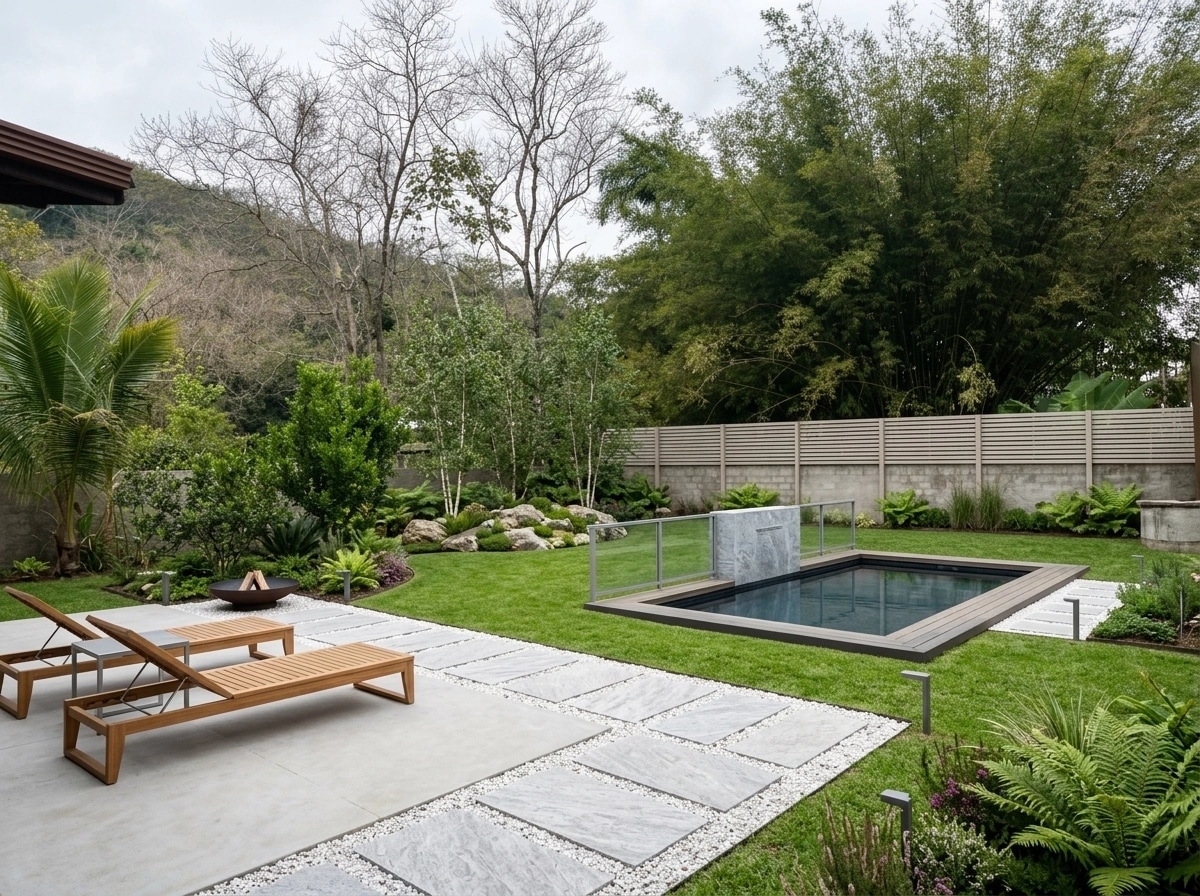 Landscape design in Scandinavian Garden style — Yard by GenRoom AI