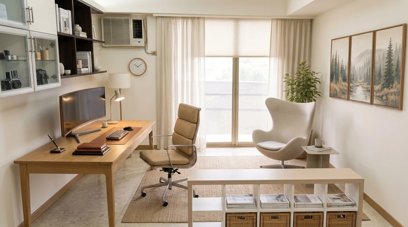Interior design in Scandinavian style — home_office by GenRoom AI