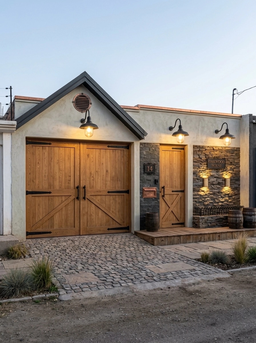 Facade design in Barnhouse Facade style — photo by GenRoom AI
