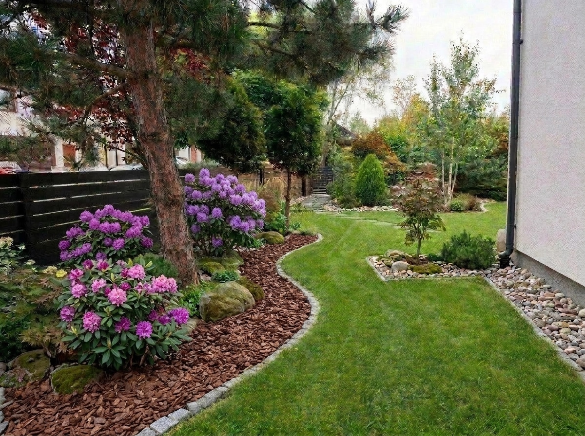 Landscape design in Scandinavian Garden style — Yard by GenRoom AI