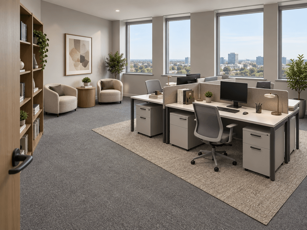 Office interior in Contemporary style — photo by GenRoom AI