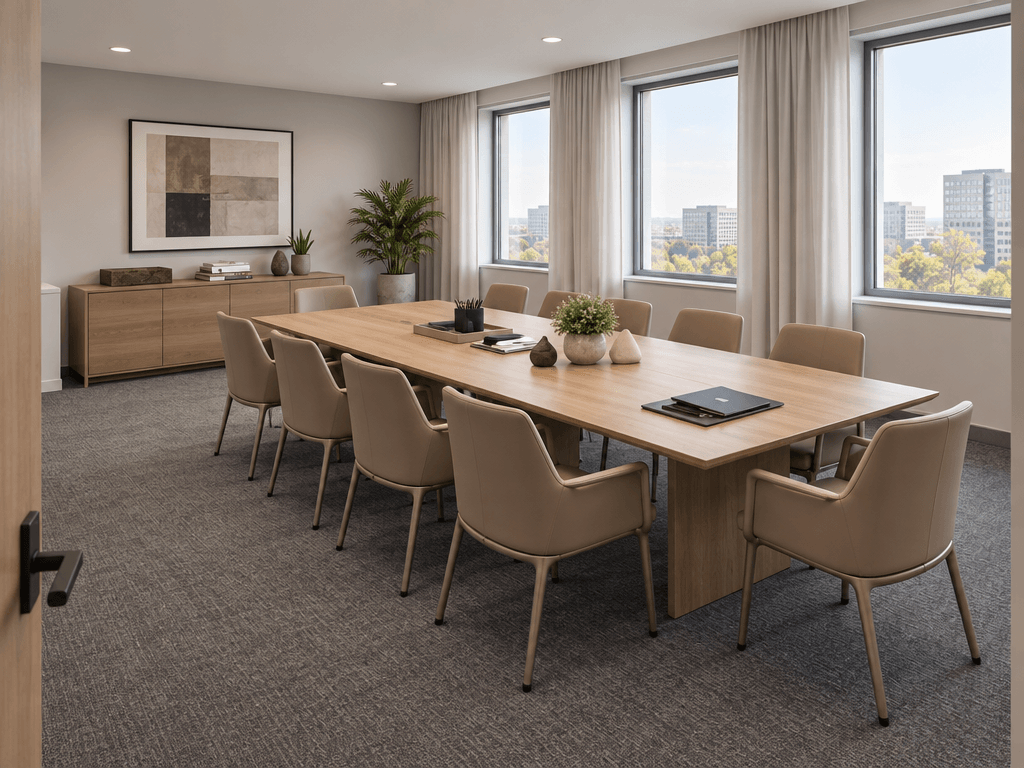 Office interior in Contemporary style — photo by GenRoom AI