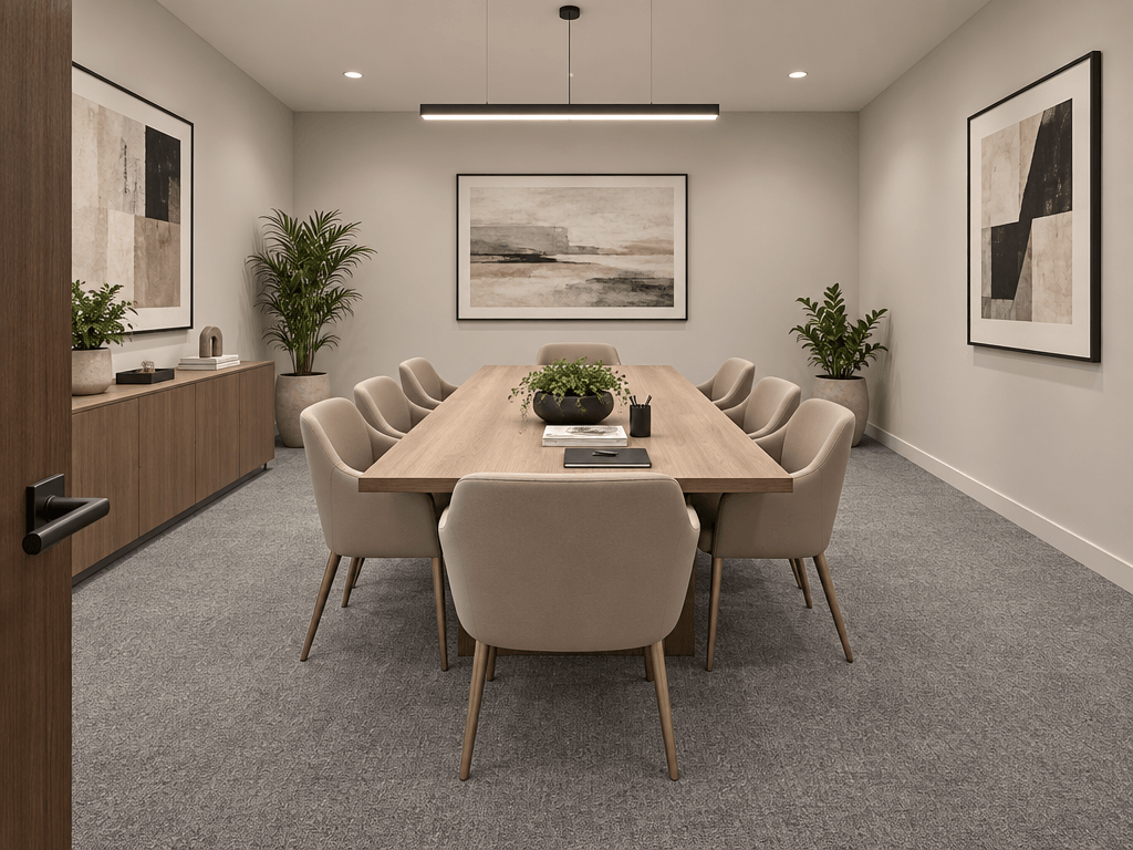 Office interior in Contemporary style — photo by GenRoom AI