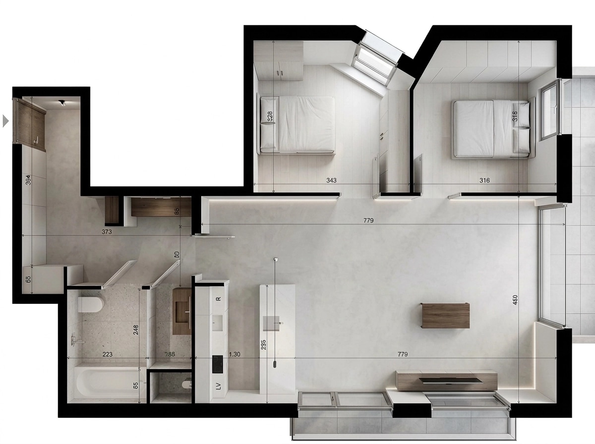Interior design in Minimalism style — Living Room by GenRoom AI