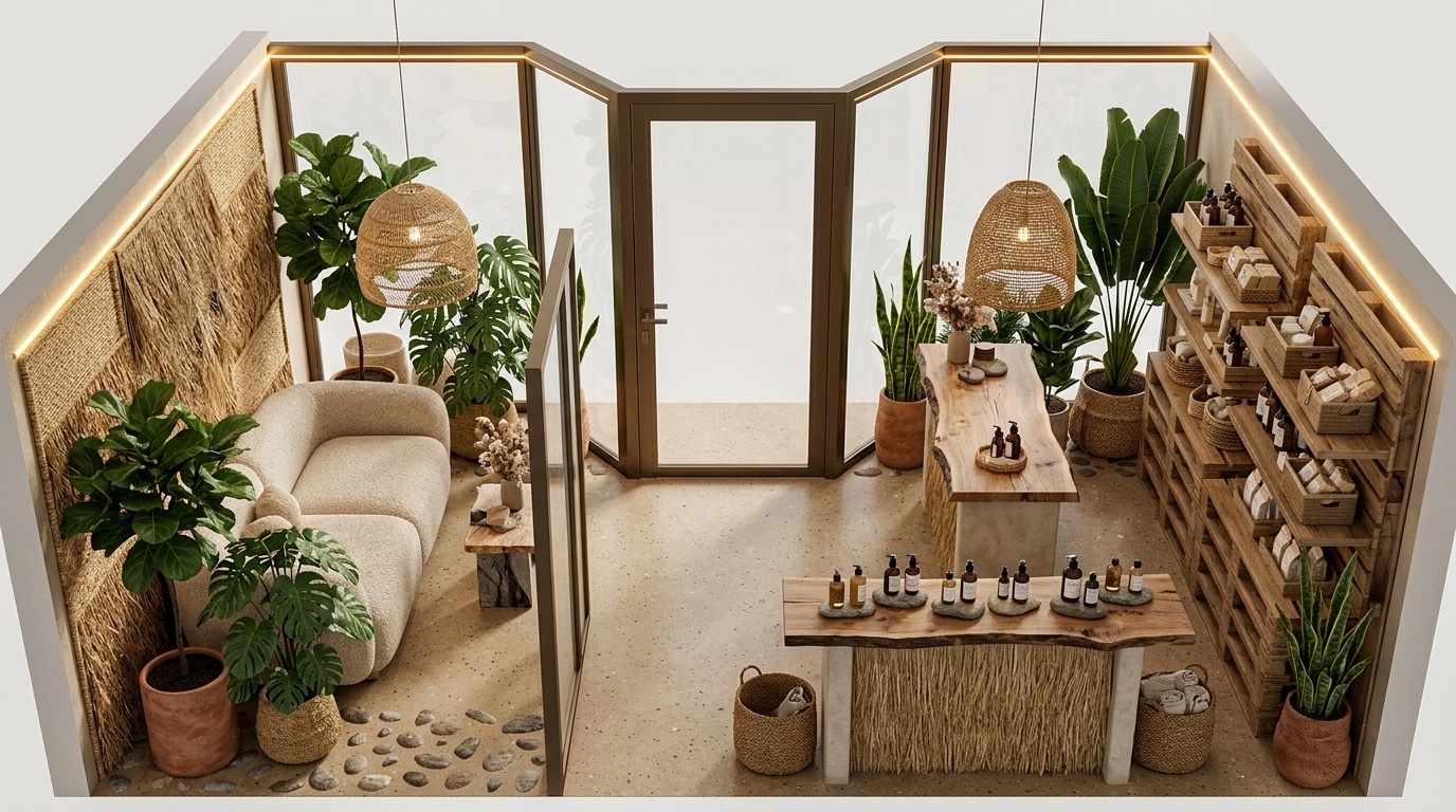 Interior design in Biophilic style — shop by GenRoom AI