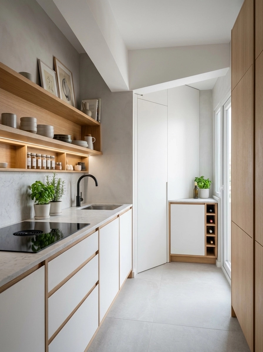 Kitchen interior in Scandinavian style — photo by GenRoom AI