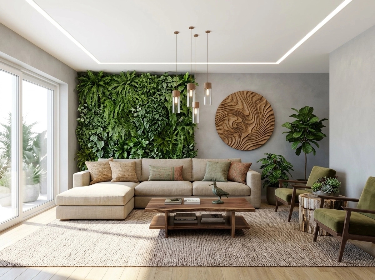 Interior design in Biophilic style — Living Room by GenRoom AI