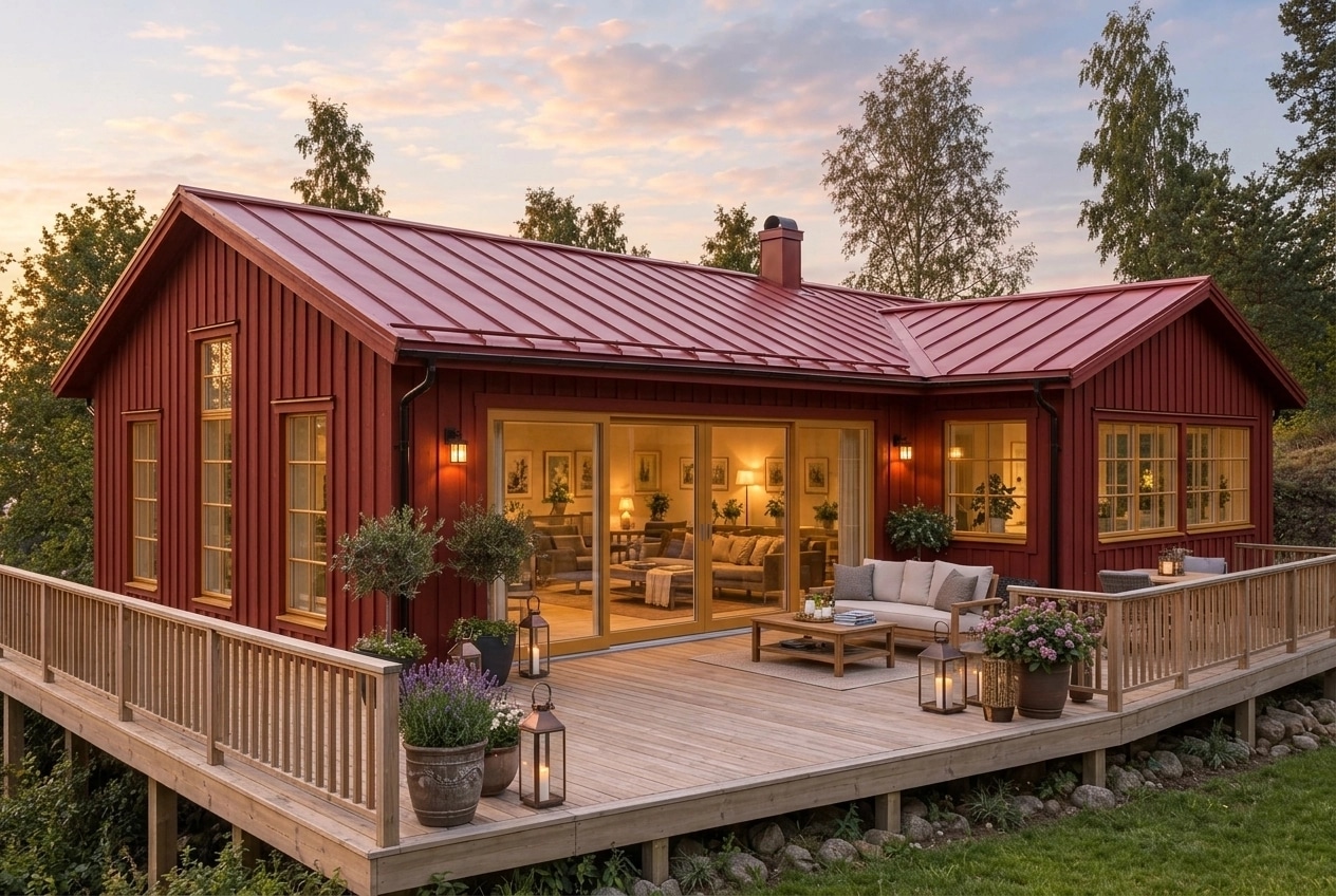 Facade design in Barnhouse Facade style — photo by GenRoom AI