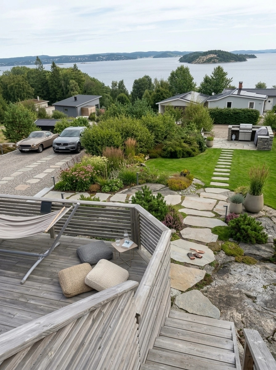 Landscape design in Scandinavian Garden style — Yard by GenRoom AI