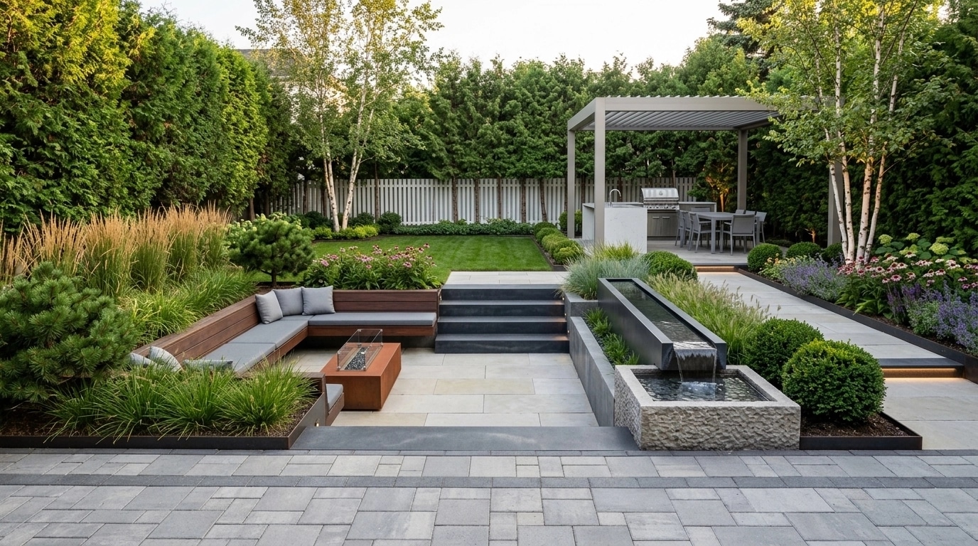 Landscape design in Contemporary Yard style — Yard by GenRoom AI
