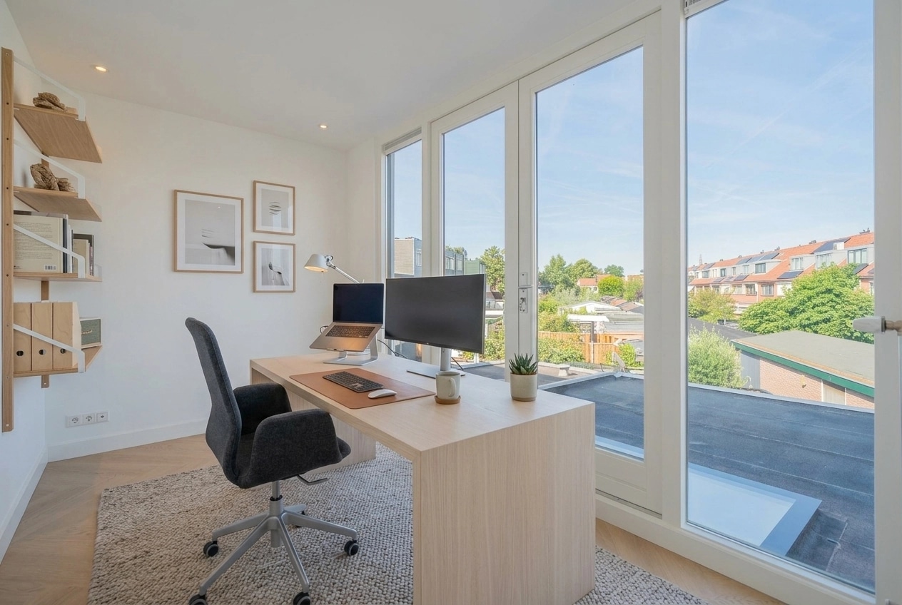 Office interior in Scandinavian style — photo by GenRoom AI