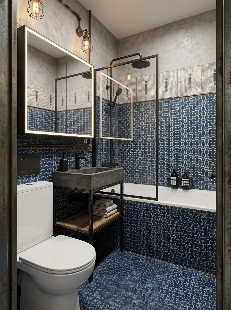 Diseño de interiores en estilo Loft / Industrial — Bano por GenRoom AI