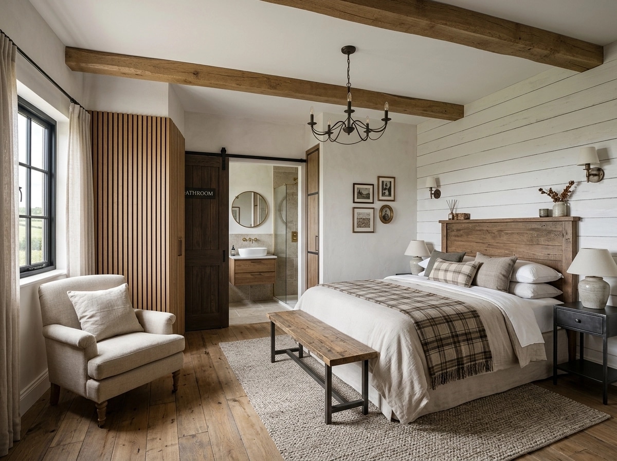 Modern Farmhouse Bedroom design — interior photo by GenRoom AI