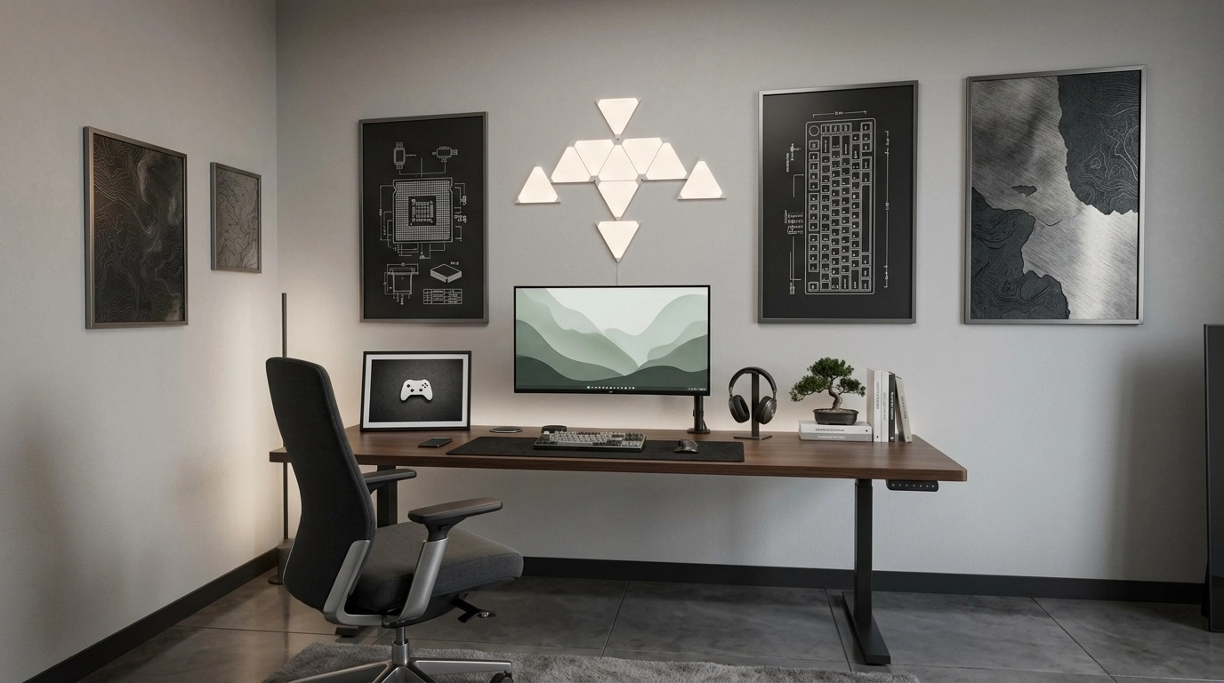 Office interior in Minimalism style — photo by GenRoom AI