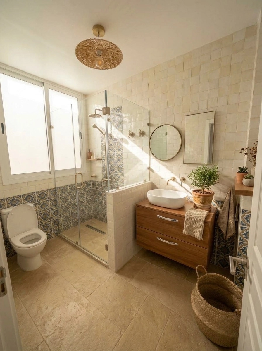 Interior design in Mediterranean style — Bathroom by GenRoom AI
