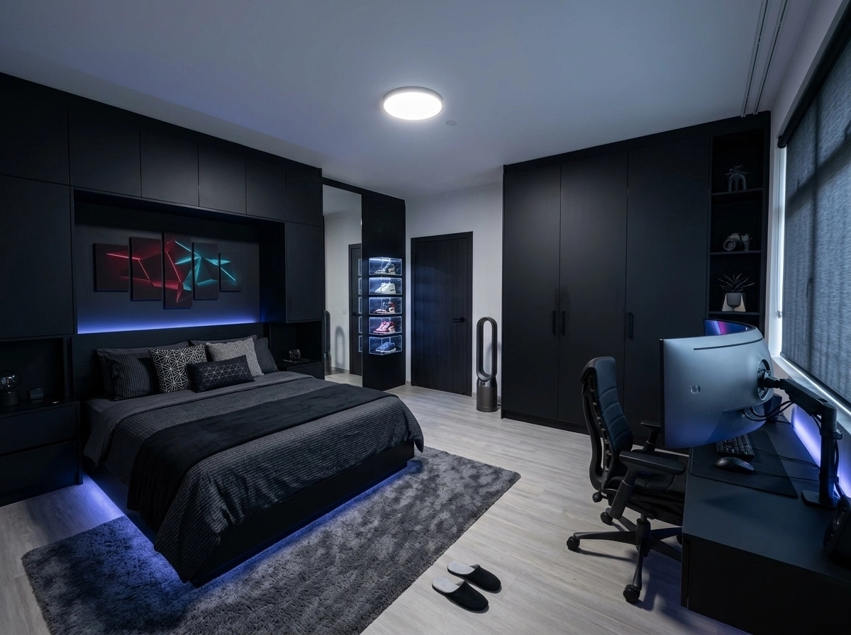 Interior design in Blacktec style — Bedroom by GenRoom AI