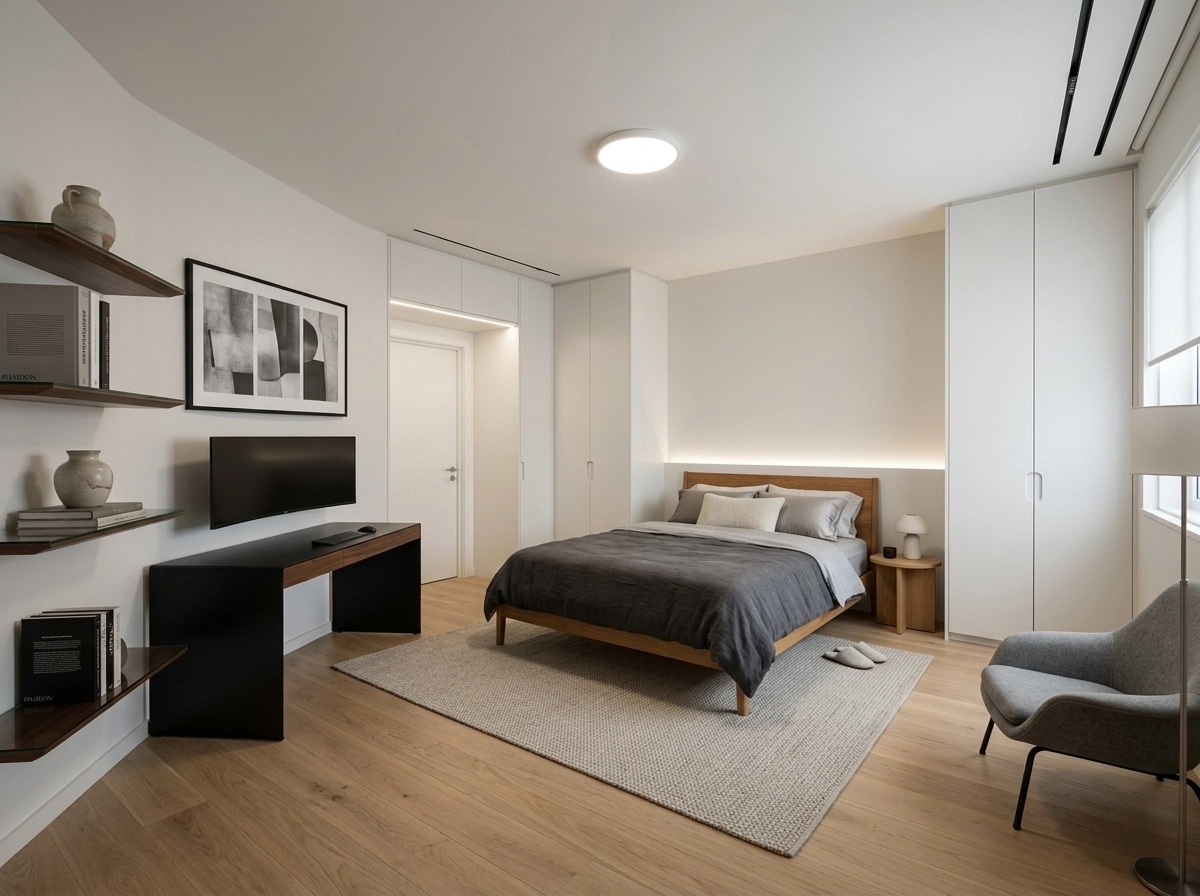 Minimalism Bedroom design — interior photo by GenRoom AI