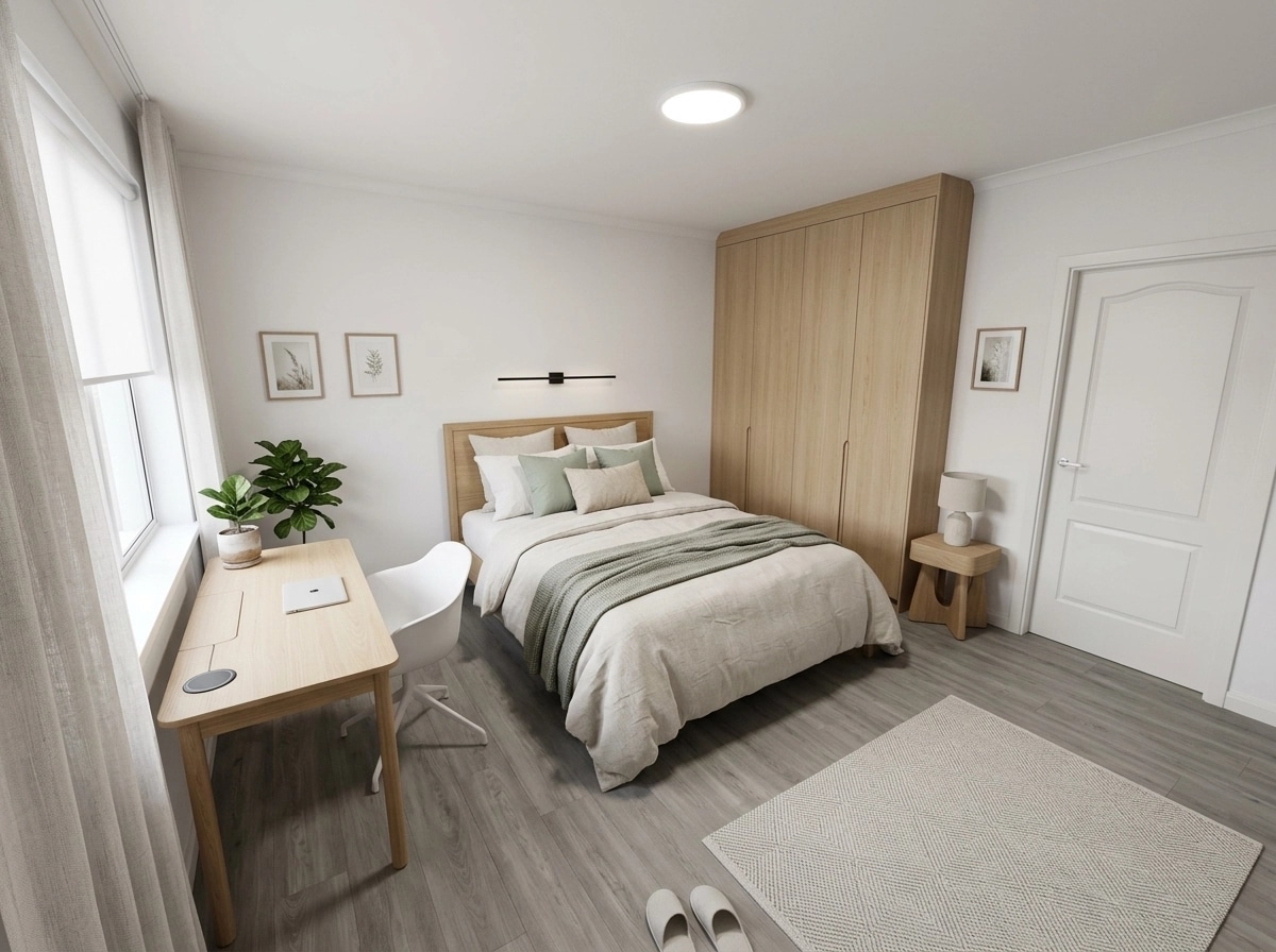 Scandinavian Bedroom design — interior photo by GenRoom AI