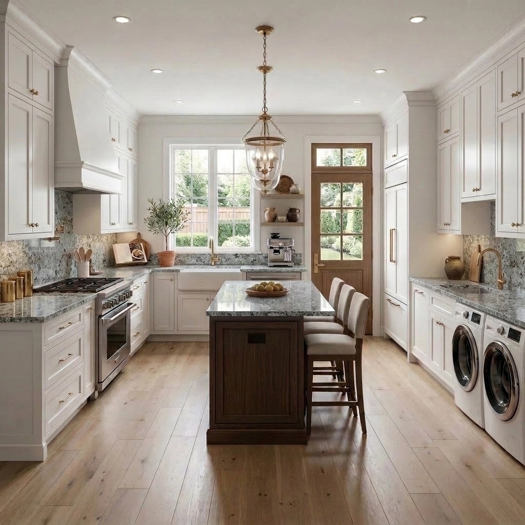 Kitchen interior in Transitional style — photo by GenRoom AI