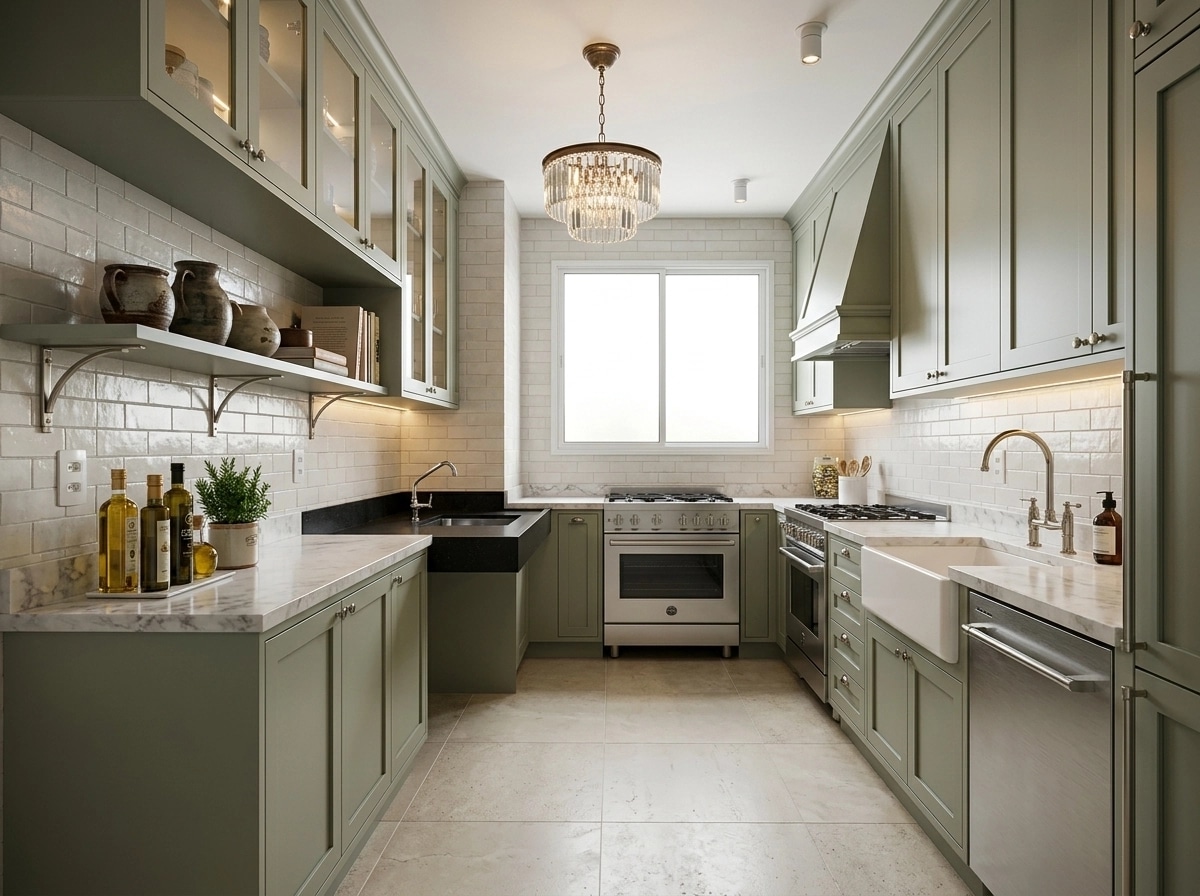 Kitchen interior in Transitional style — photo by GenRoom AI