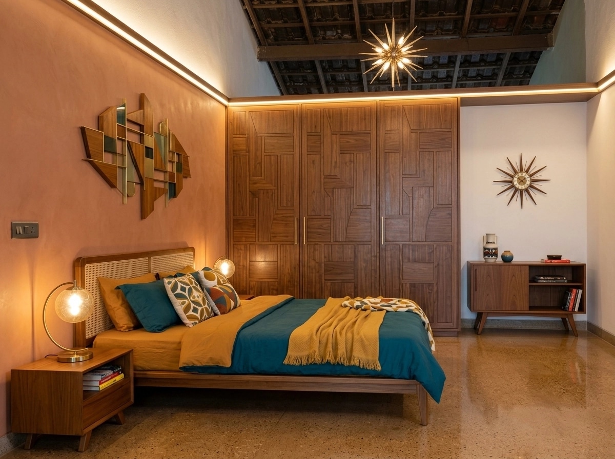 Mid-Century Modern Quarto design — interior photo by GenRoom AI