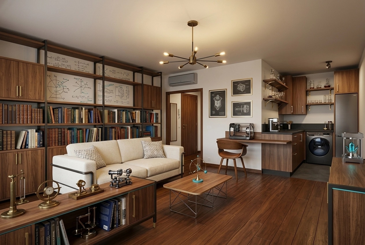 Design de interiores em estilo Mid-Century Modern — studio por GenRoom AI