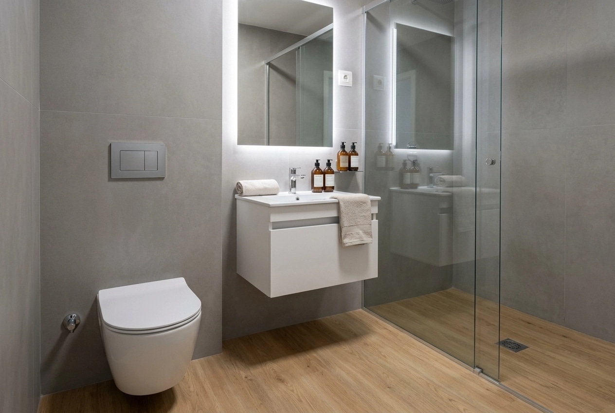 Minimalism Bathroom design — interior photo by GenRoom AI