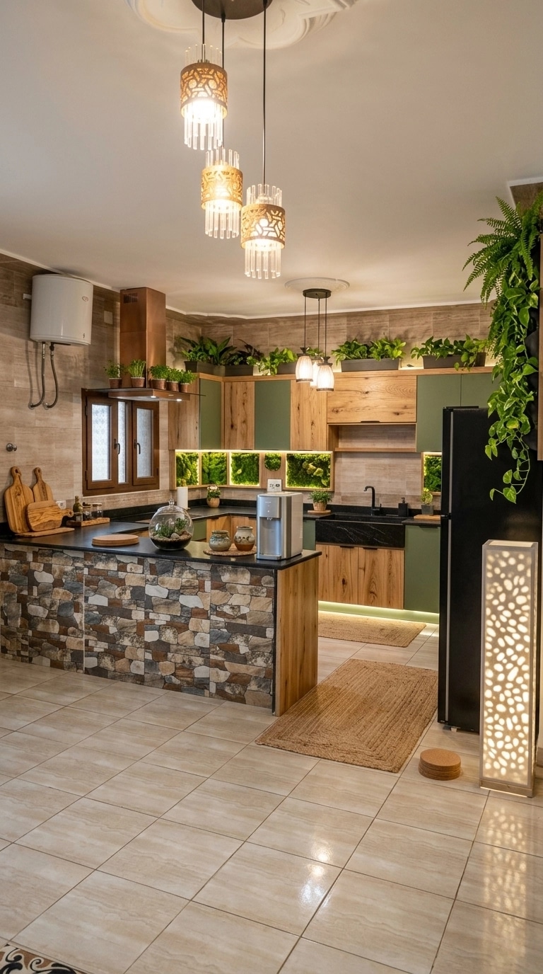 Biophilic Kitchen design — interior photo by GenRoom AI