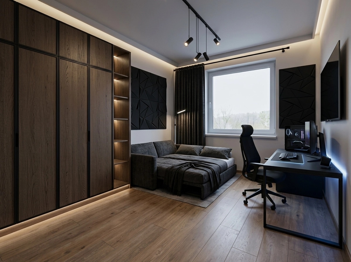 Blacktec Bedroom design — interior photo by GenRoom AI