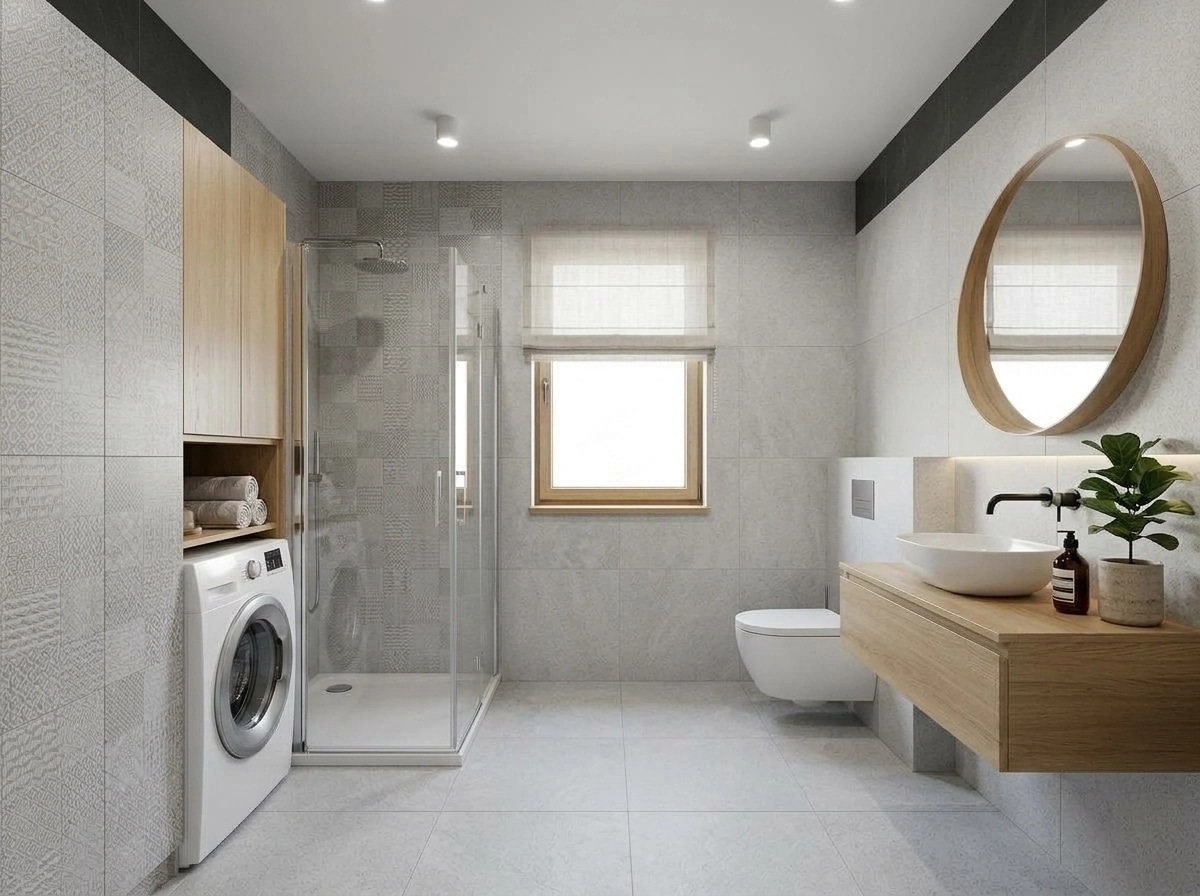 Bathroom interior in Scandinavian style — photo by GenRoom AI