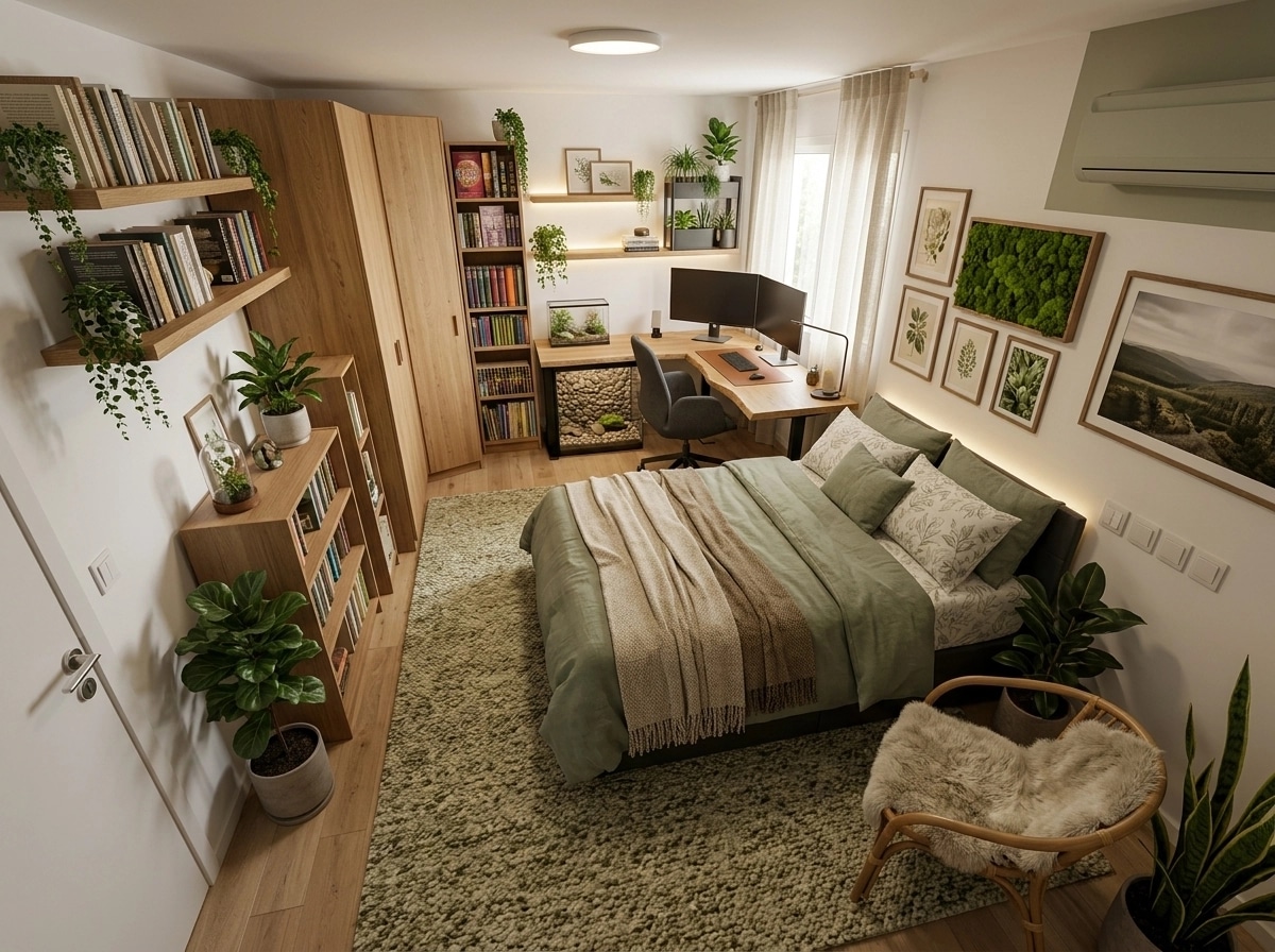 Interior design in Biophilic style — Bedroom by GenRoom AI