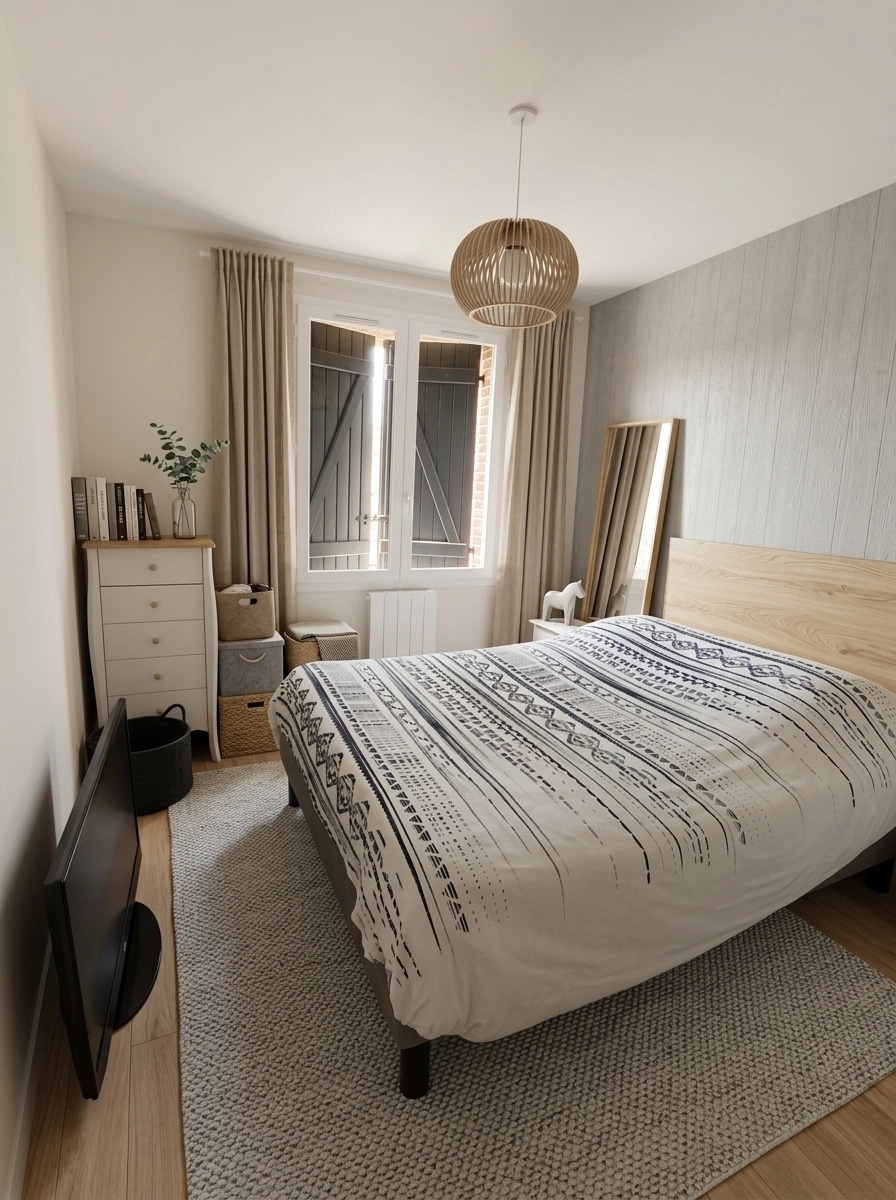 Scandinavian Bedroom design — interior photo by GenRoom AI
