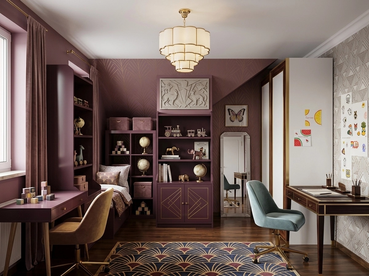 Art Deco Kids Room design — interior photo by GenRoom AI