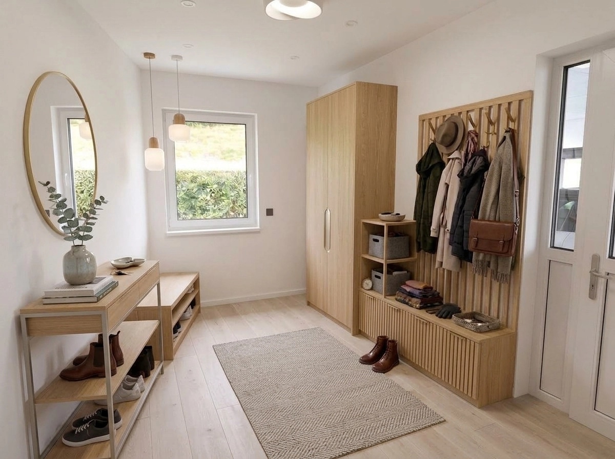 Hallway interior in Scandinavian style — photo by GenRoom AI