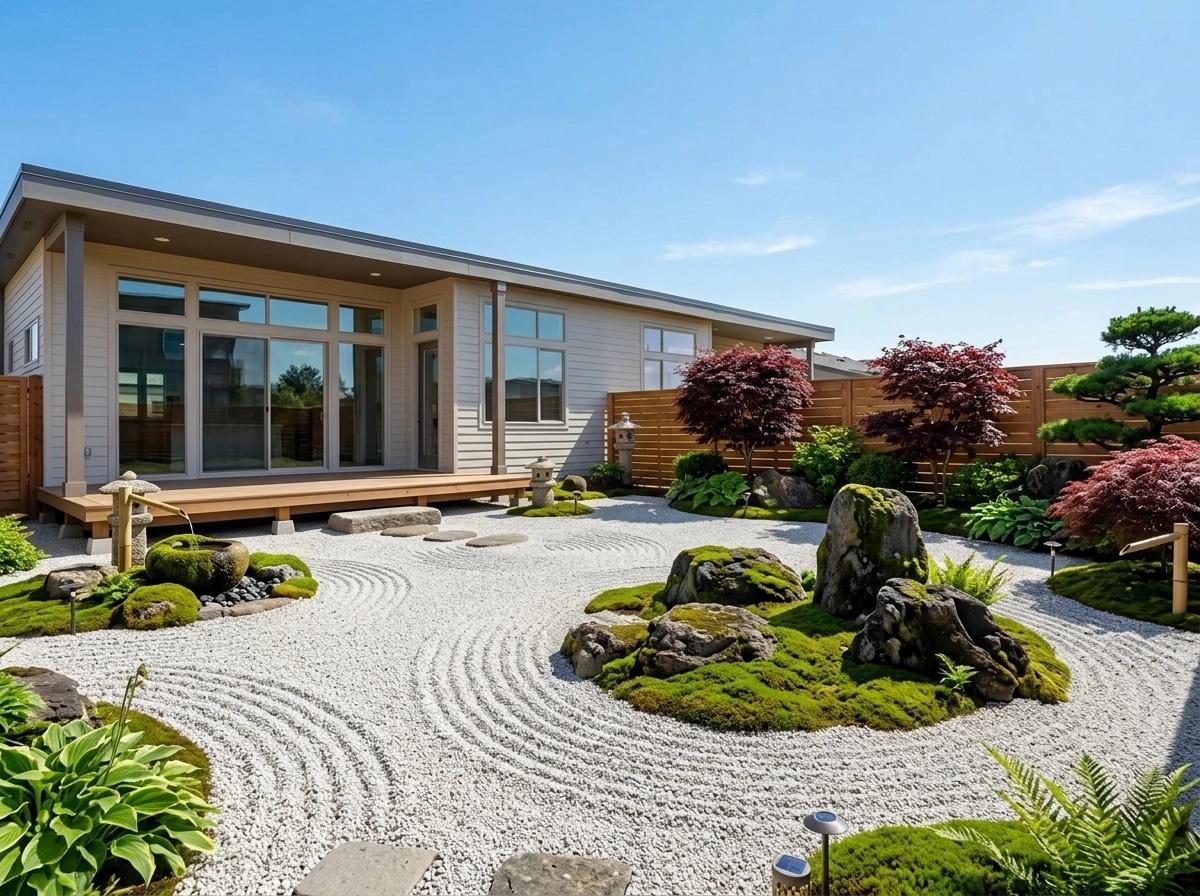 Design paysager en style Japanese Garden — Jardin par GenRoom AI