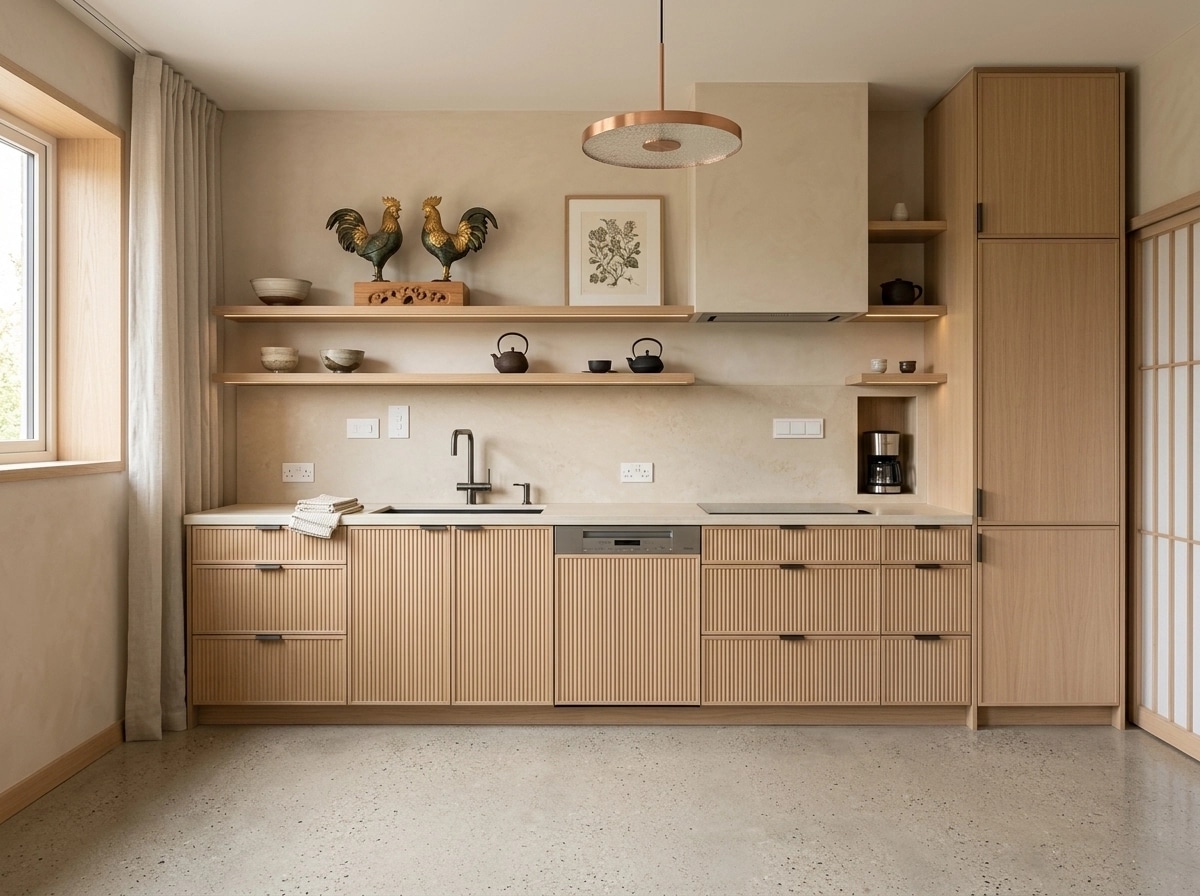Japandi Kitchen design — interior photo by GenRoom AI