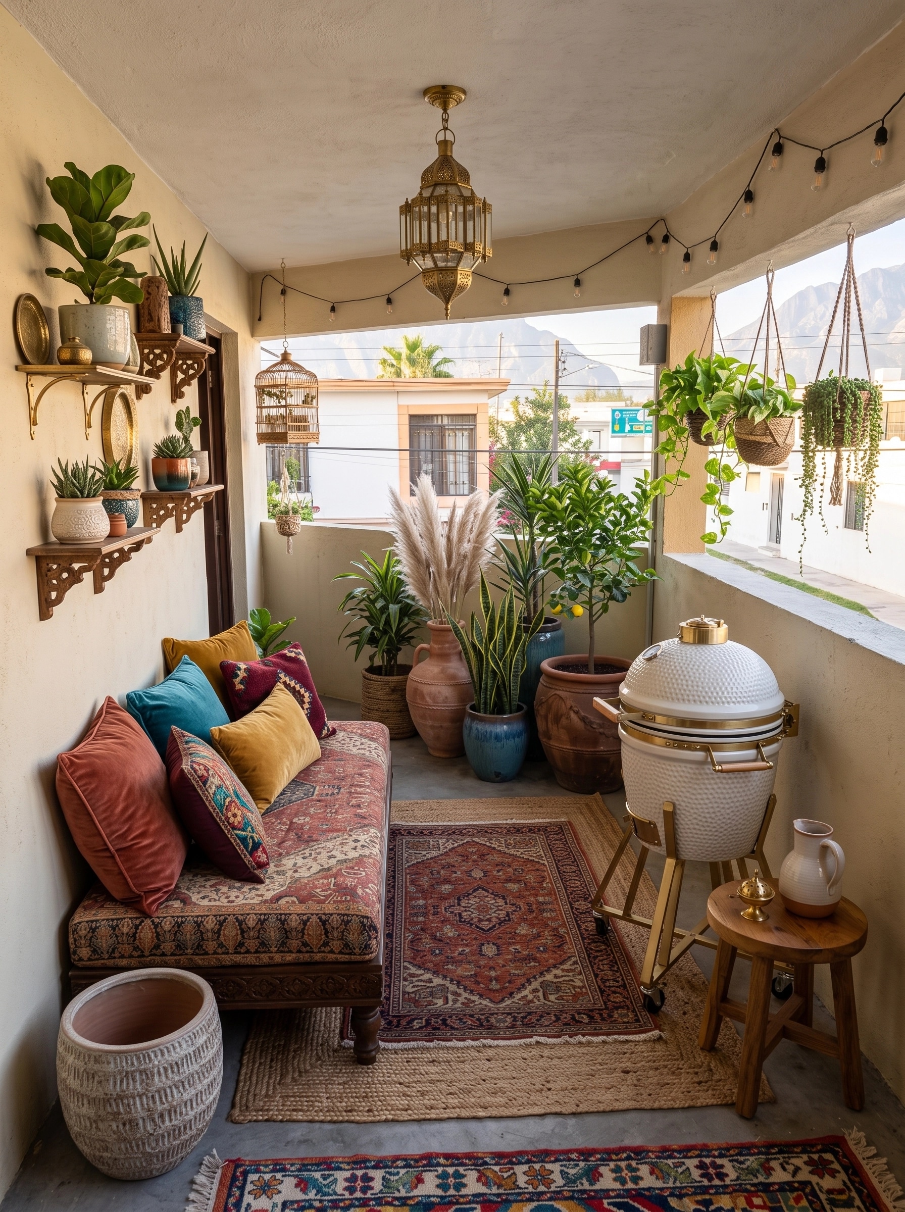 Interior design in Bohemian style — balcony by GenRoom AI